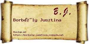 Borbély Jusztina névjegykártya