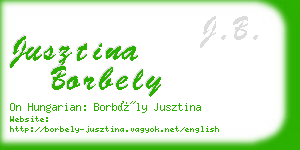 jusztina borbely business card